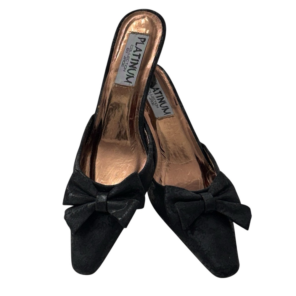 Platinum Collection by Jade Women's Embellished Bow High Heel Mules, Size 7.5M